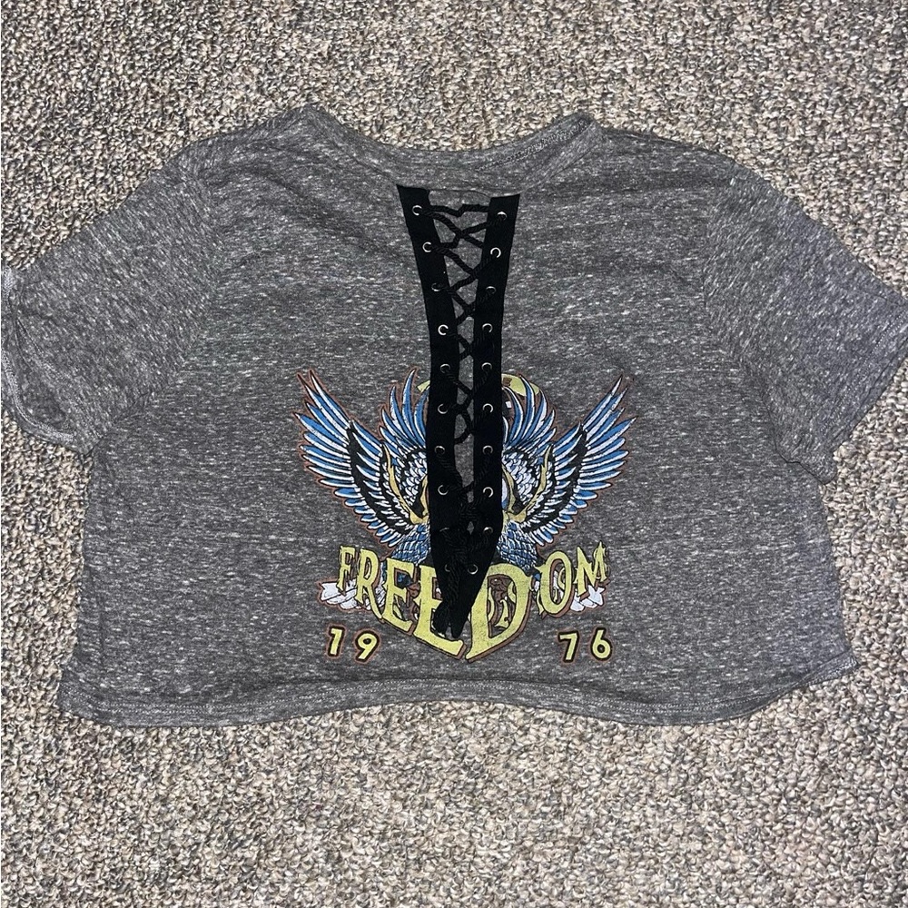 Forever21 Gray Cropped Tank Top